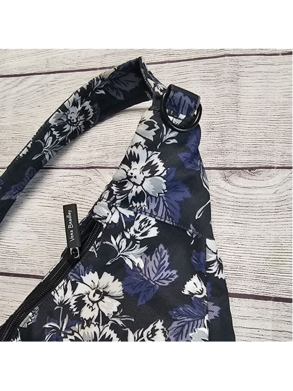 Vera Bradley blue, grey, white floral crossbody bag - Picture 3 of 10